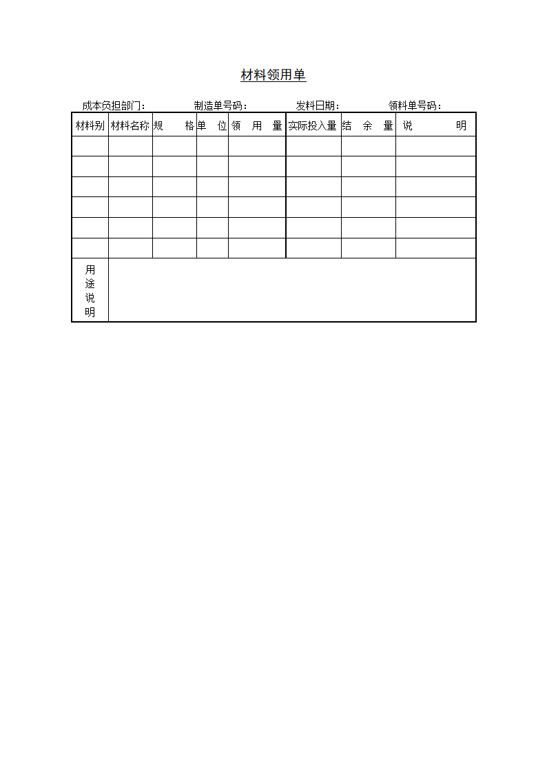 某公司材料领用单资料模板.doc第1页