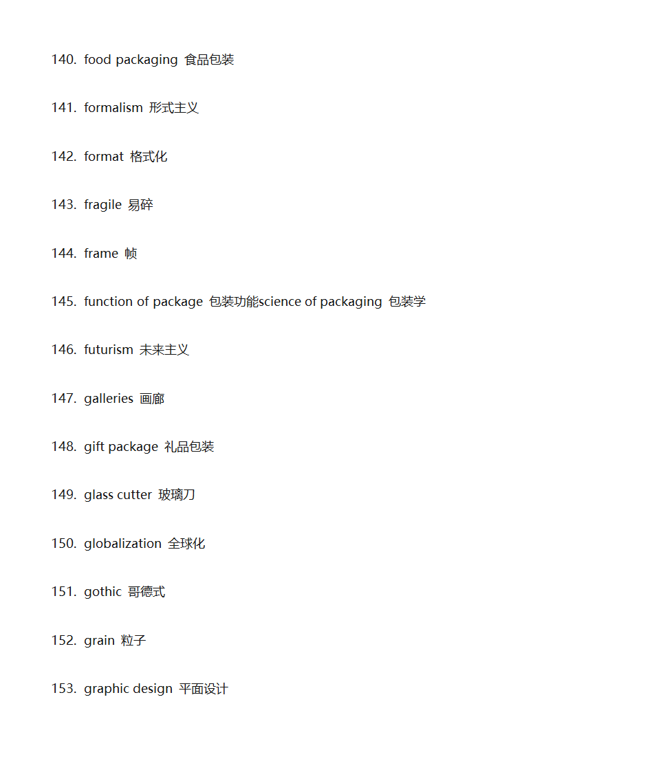 艺术类专业词汇第11页