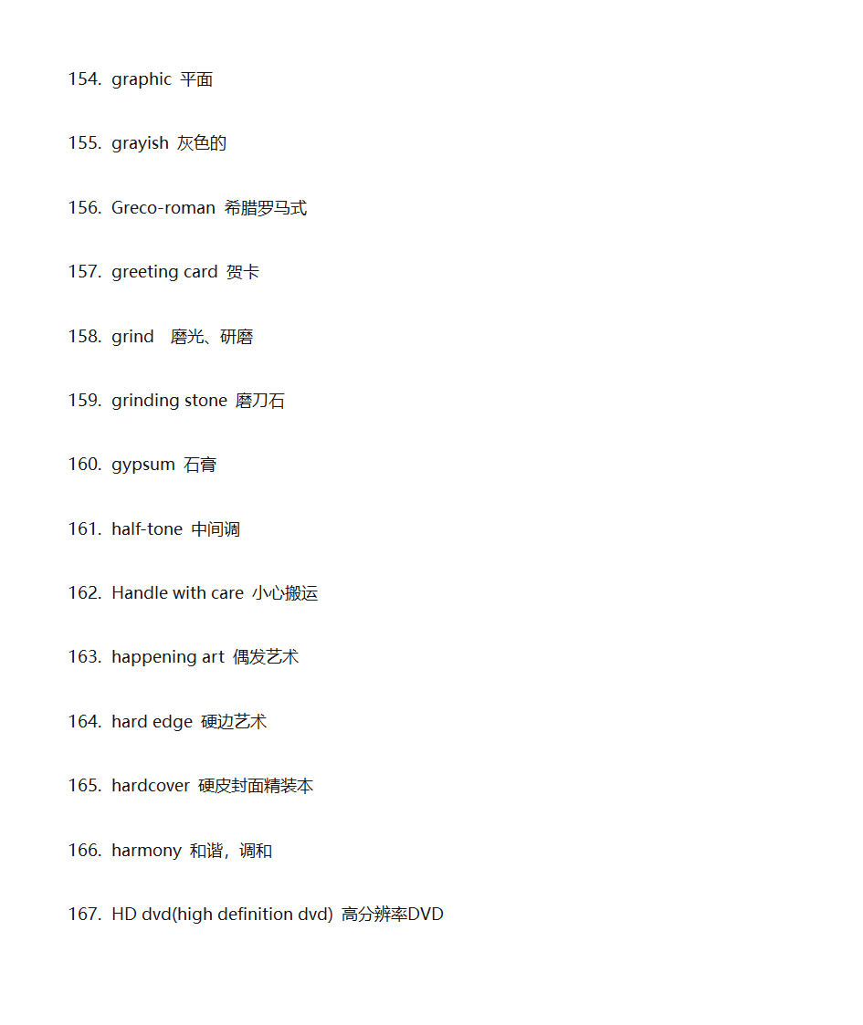 艺术类专业词汇第12页