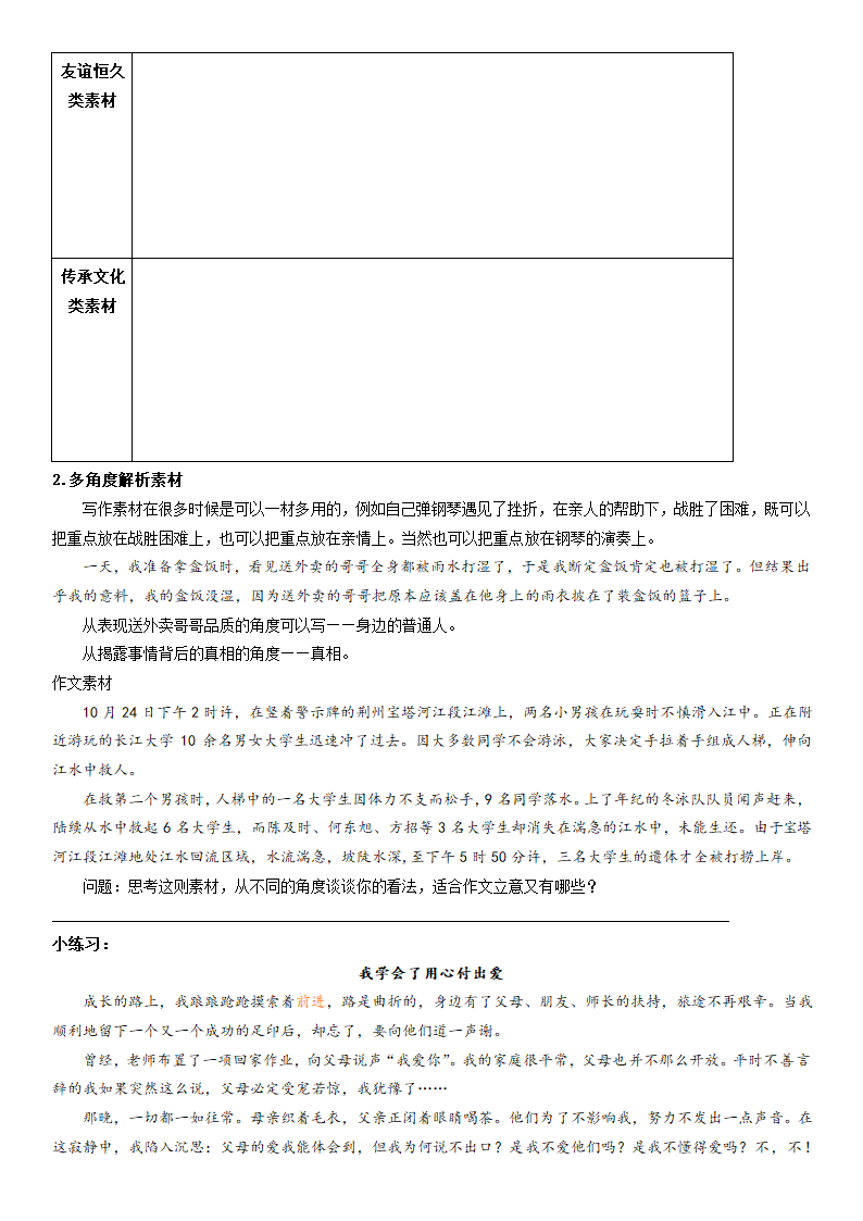 （机构适用）上海市2021年中考语文冲刺（考点梳理+强化训练）-17 作文（二）一材多用（含答案）.doc第3页