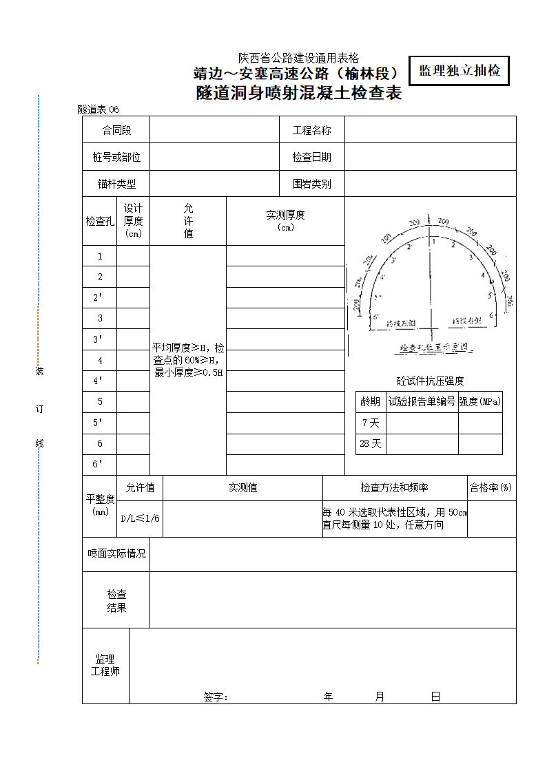 隧道洞身喷射混凝土检查检表.doc第1页