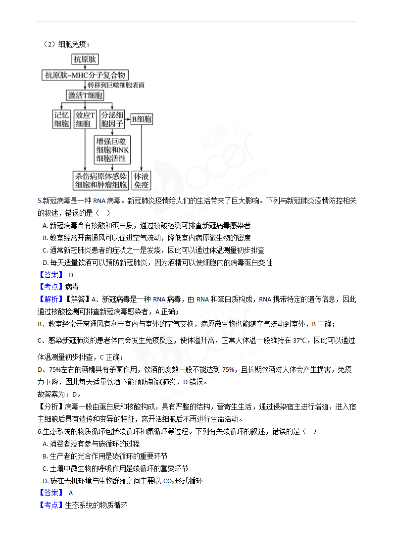 2020年高考理综生物真题试卷（全国Ⅲ）.docx第4页