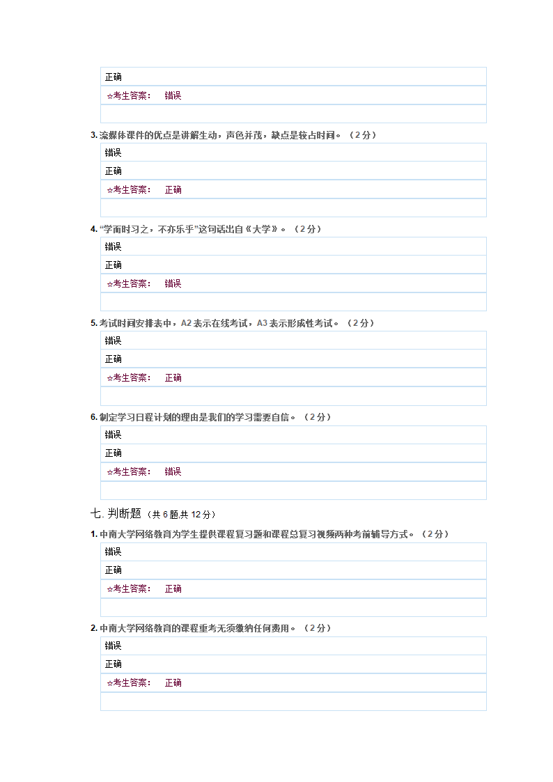 网络教育与网络学习在线考试试卷三答案第8页