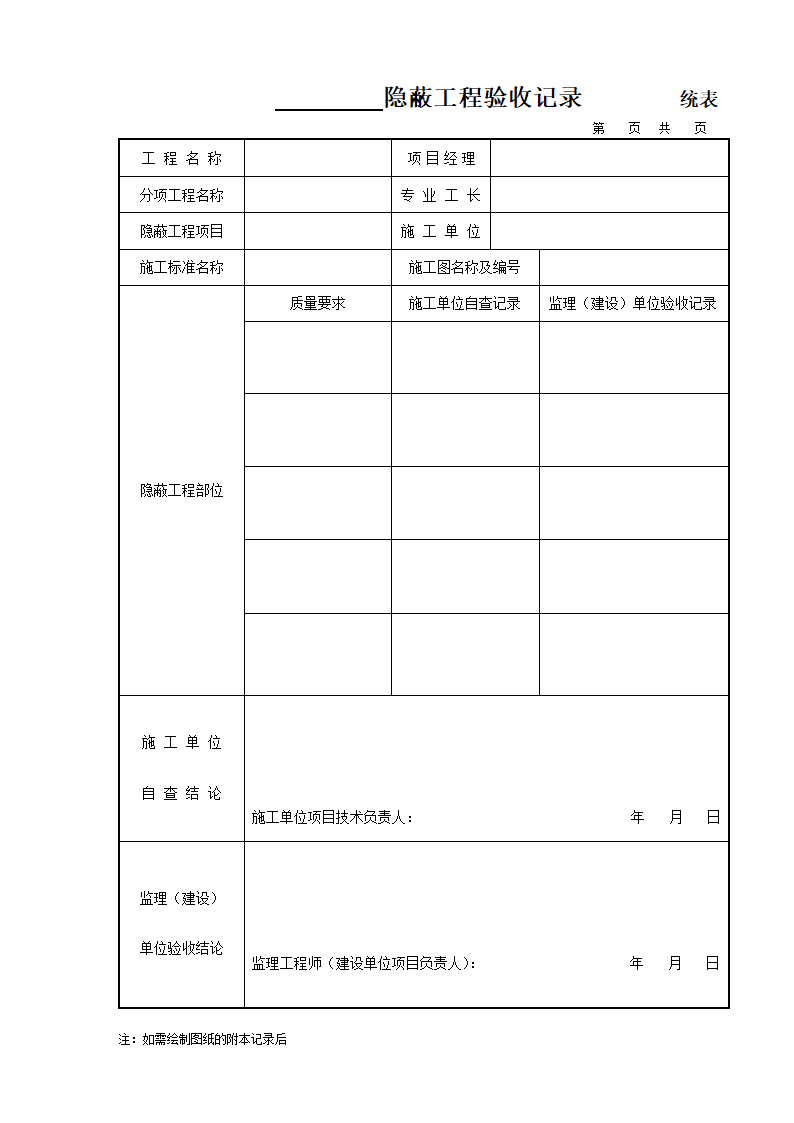 隐蔽工程验收记录表格.doc第1页