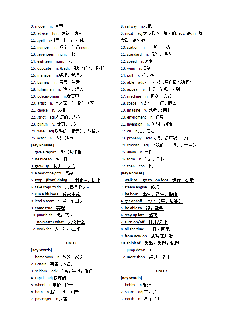 Units1-8知识点2023-2024学年冀教版英语八年级上册.doc第3页