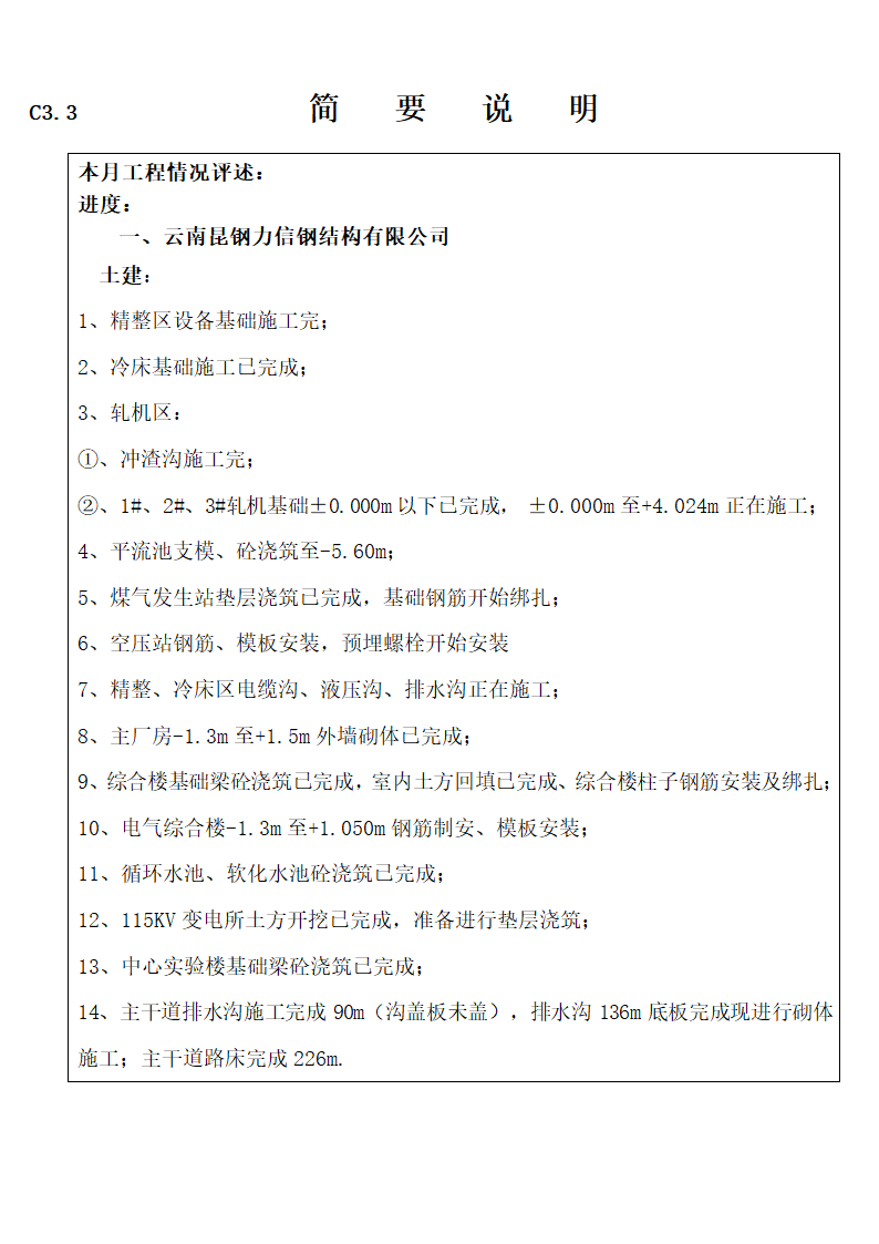 钢铁项目一期工程监理月报.doc第4页