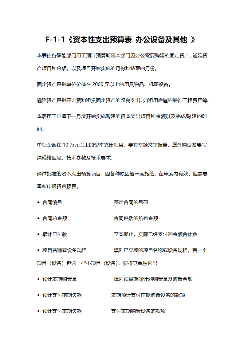 资本性支出预算表办公设备及其他.doc第1页