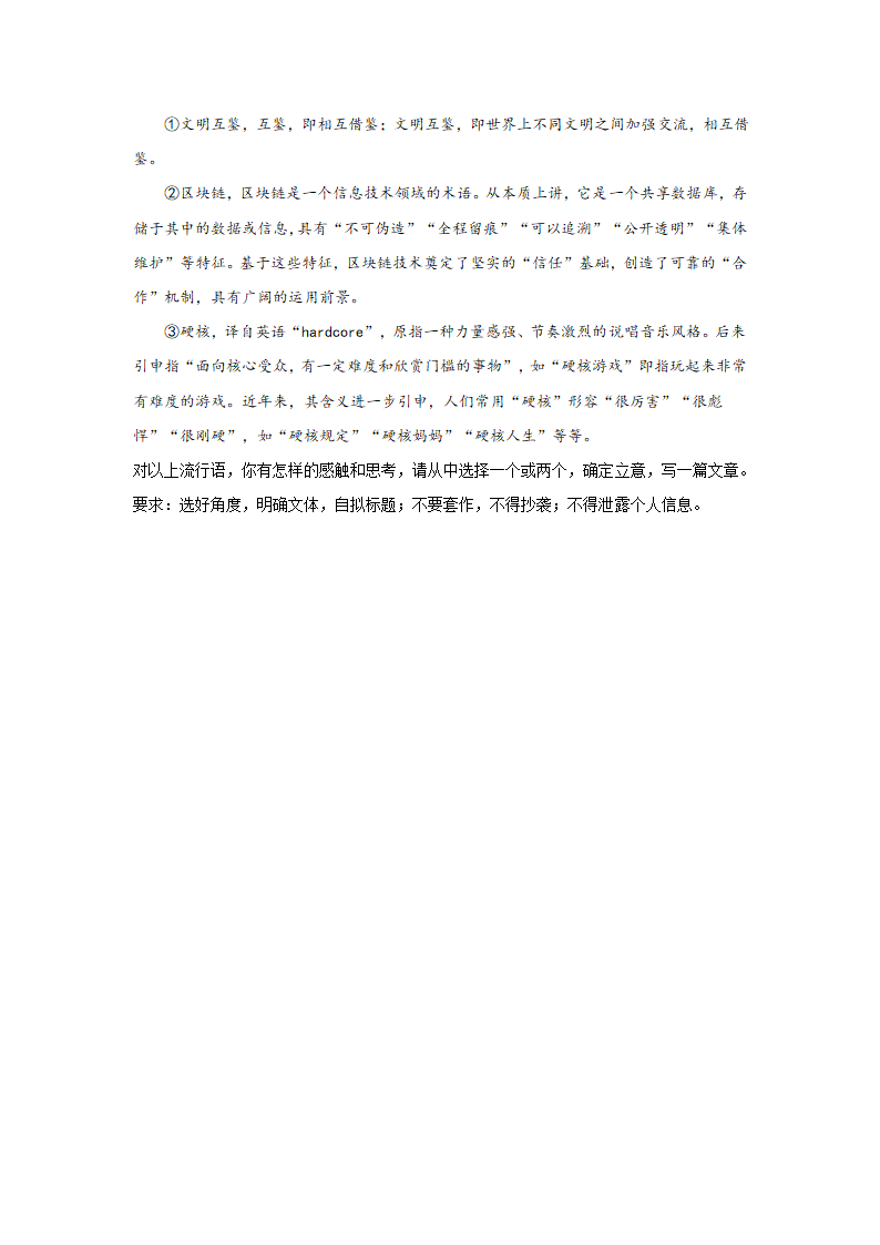 2024届高考材料作文专练：流行语类（含解析）.doc第2页