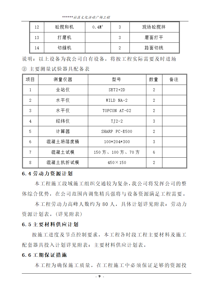 社区文化活动广场工程技术标.doc第9页