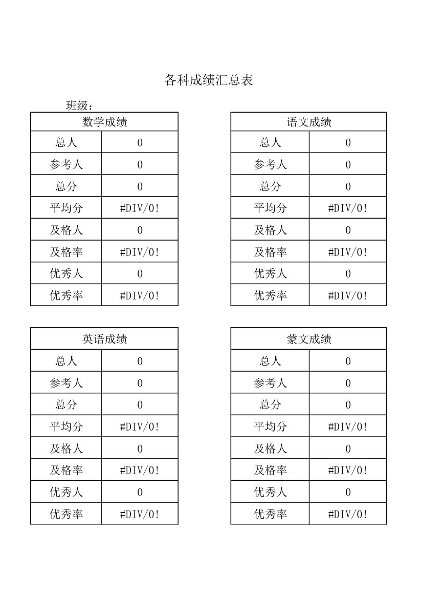 期末考试成绩录入模板第6页