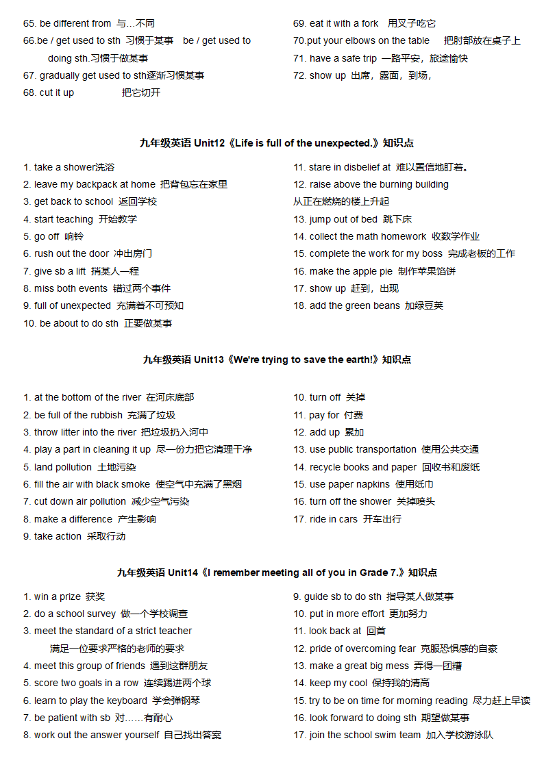 新人教版九年级英语全册短语归纳大全.doc第8页