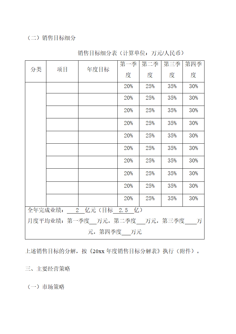 营销公司年度经营计划书(模板).doc第2页