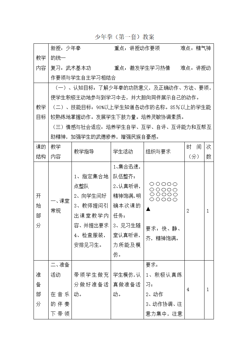 五年级体育教案-少年拳第一套   全国通用.doc第1页