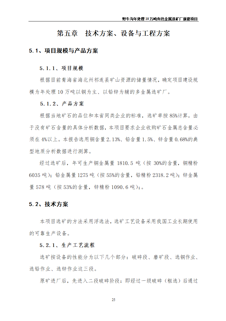 野牛沟年处理30万吨有色金属选矿厂新建项目.doc第29页