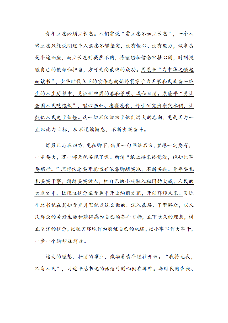 2022年中考作文专项复习：以远大理想确立人生航向.doc第11页