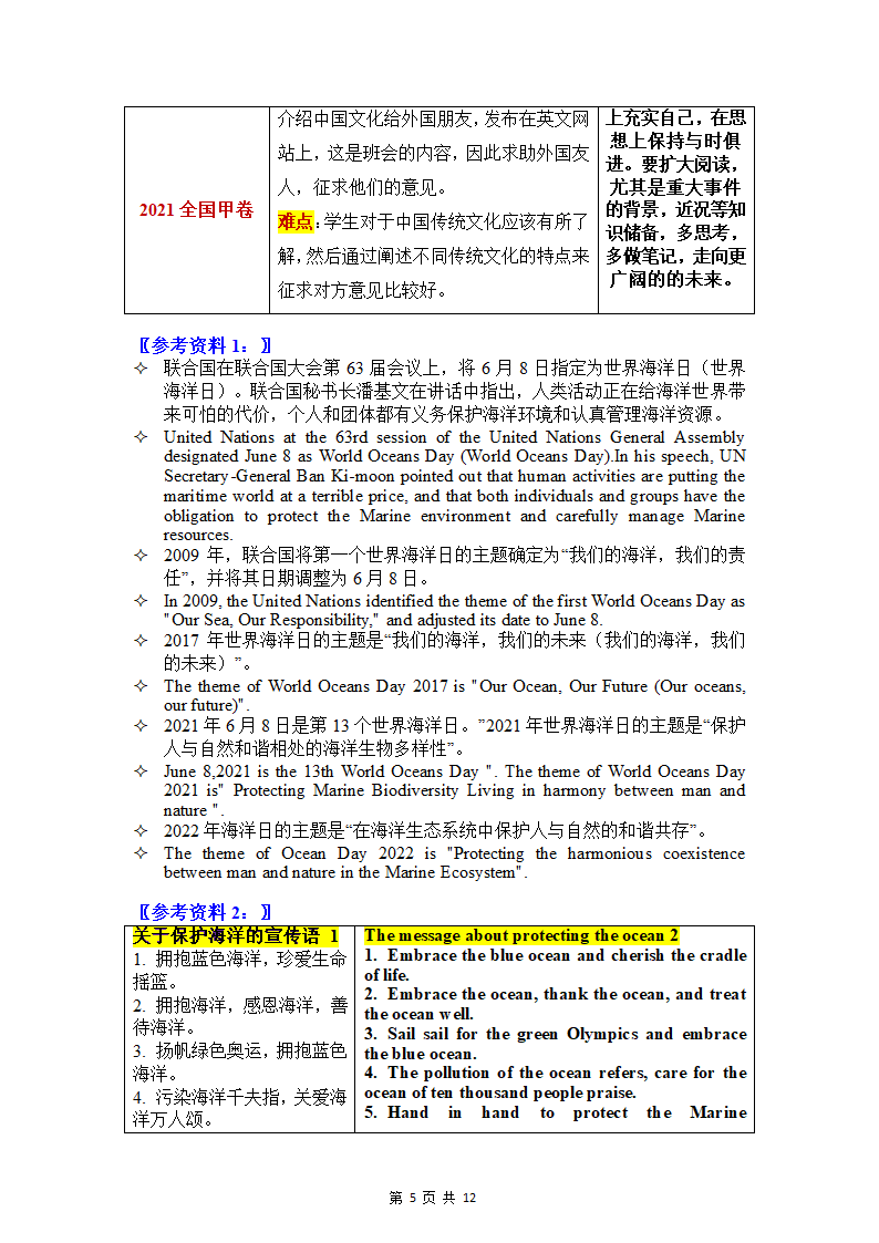 全国甲卷-2022年高考英语真题作文深度解读+精彩范文.doc第5页