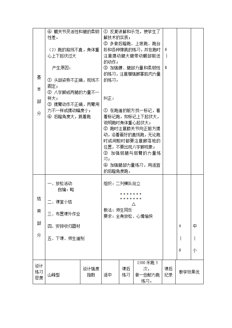 六年级体育教案-中长跑技术全国通用.doc第3页