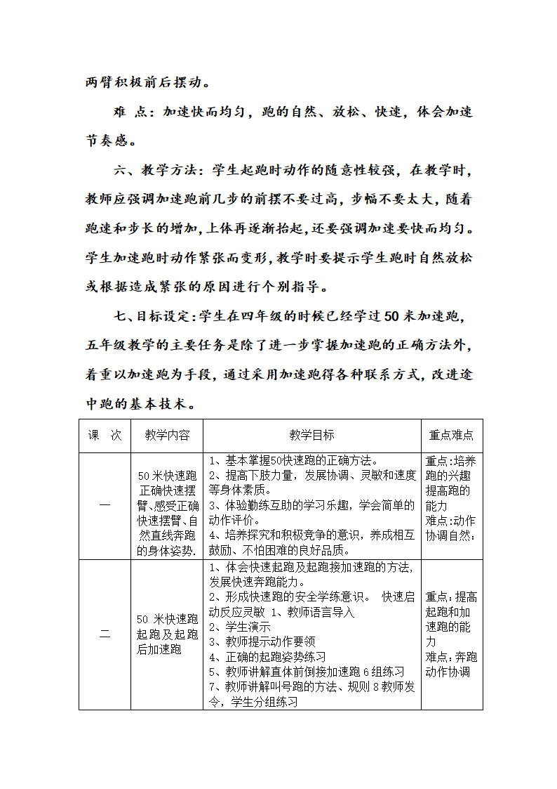 快速跑（教案）通用版体育六年级下.doc第2页