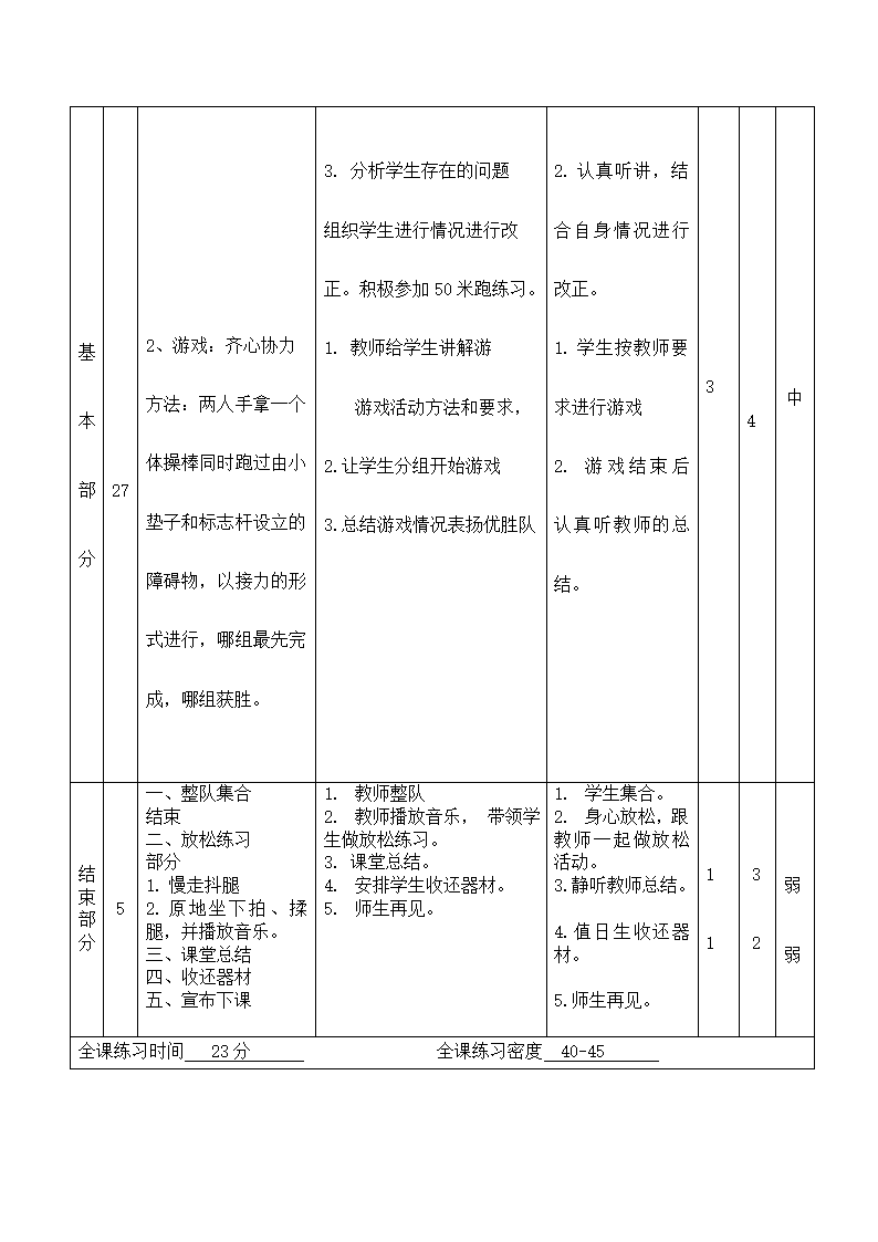 快速跑（教案）通用版体育六年级下.doc第5页