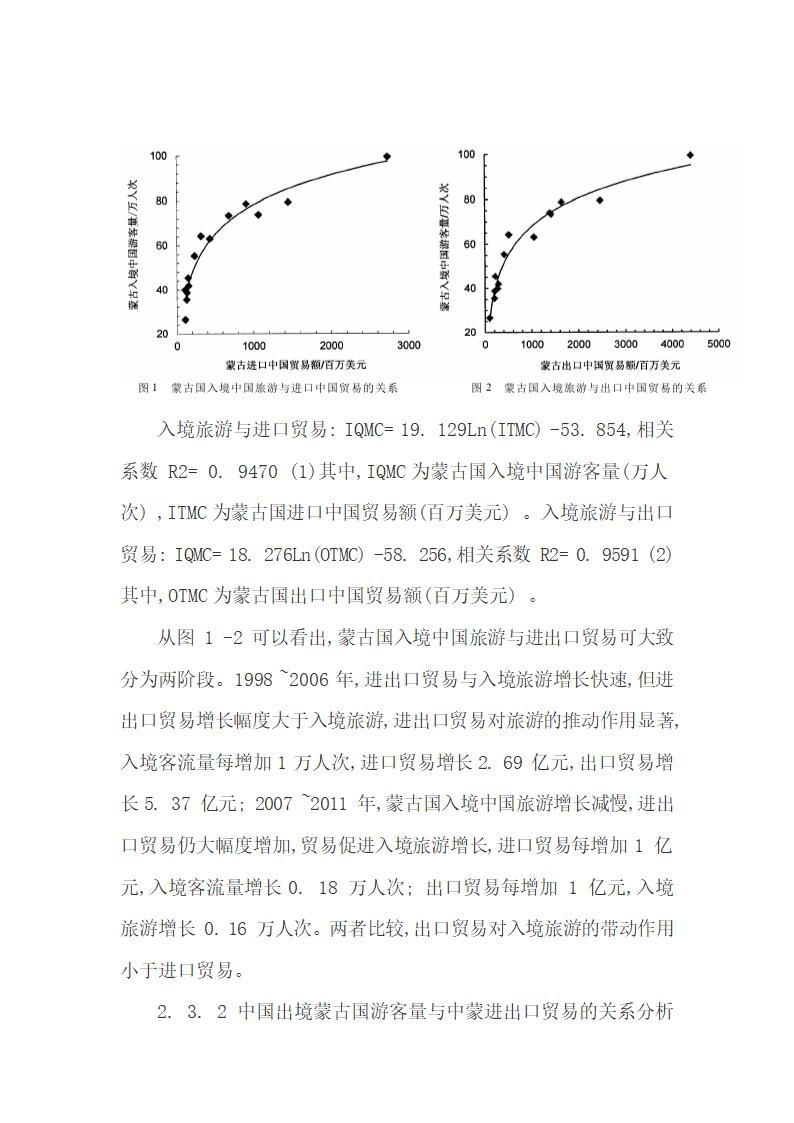 中国与蒙古出入境旅游与双边贸易的推拉关系.docx第9页