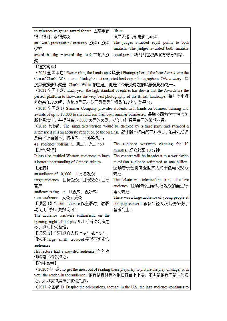 2021-2022学年牛津版高中英语：必修二 Unit 1 Lights, camera, action!单元词汇详解  学案.doc第9页