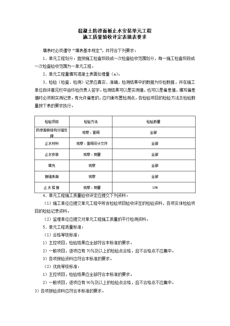 混凝土防渗面板止水安装单元工程施工质量验收评定表.doc第2页