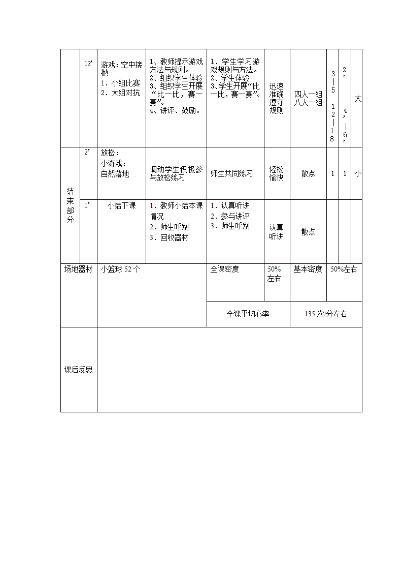 六年级体育教案- 小篮球：接抛球 通用版.doc第2页