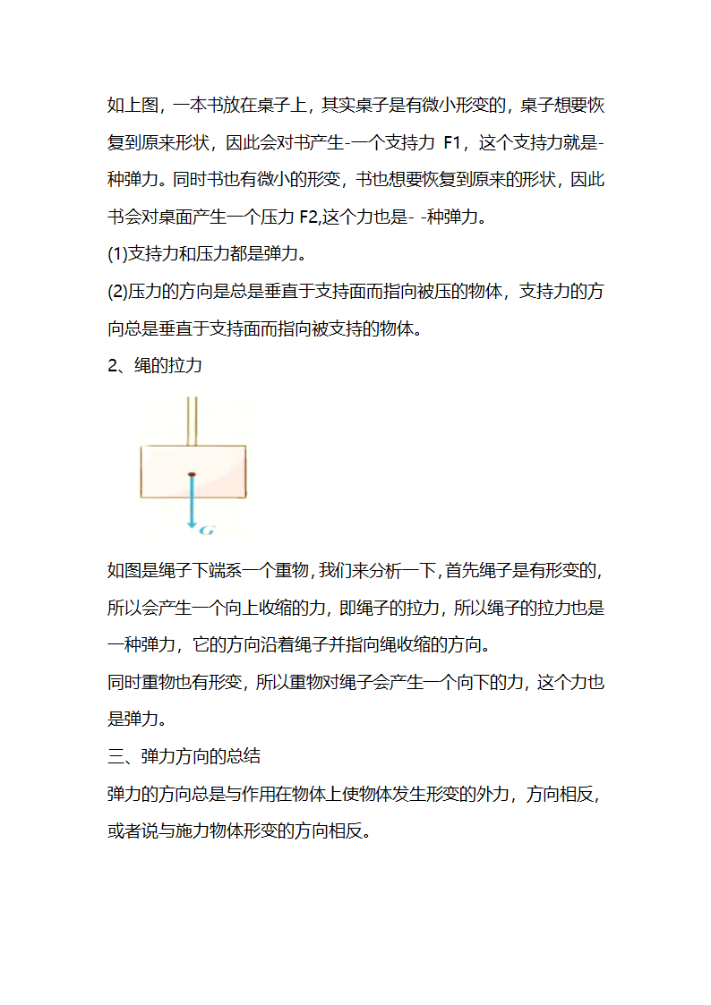 3.1重力与弹力 知识点归纳+课堂检测（Word版含答案）.doc第6页