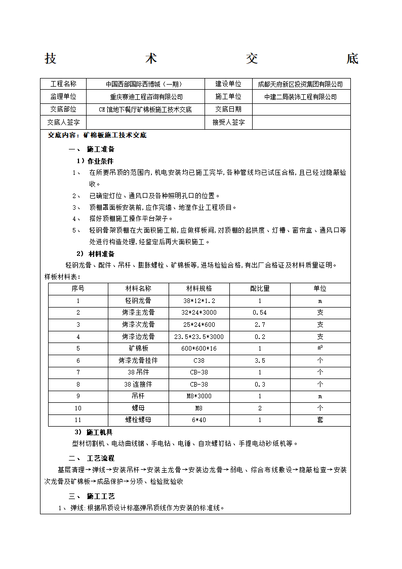 矿棉板施工技术交底.docx第1页