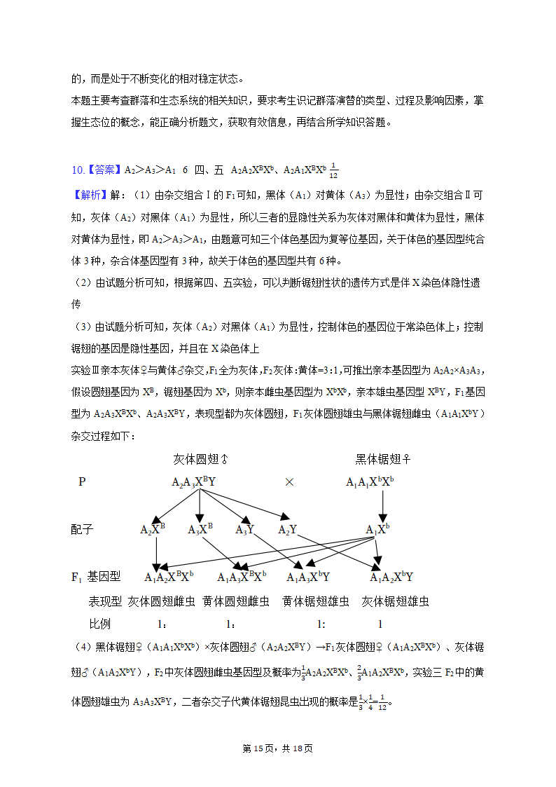 2023年吉林省通化市梅河口重点中学高考生物三模试卷（word版含答案解析）.doc第15页