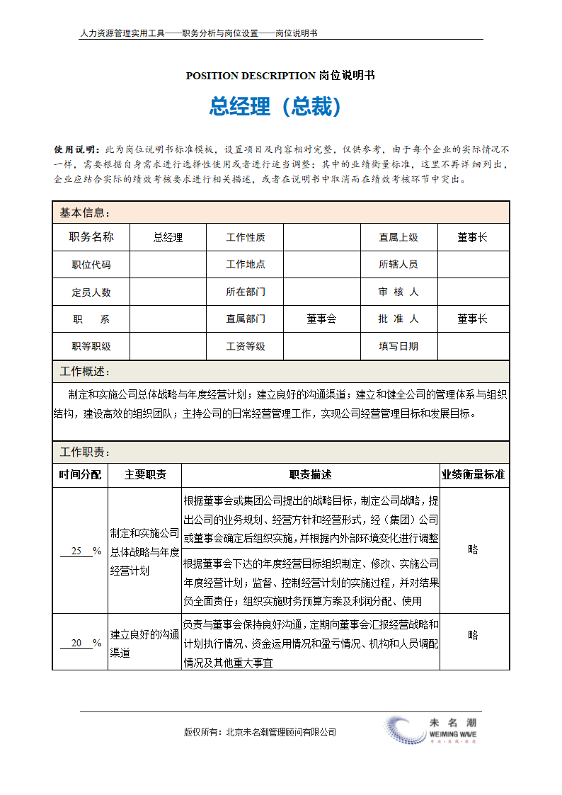 岗位说明书——总经理.doc第2页