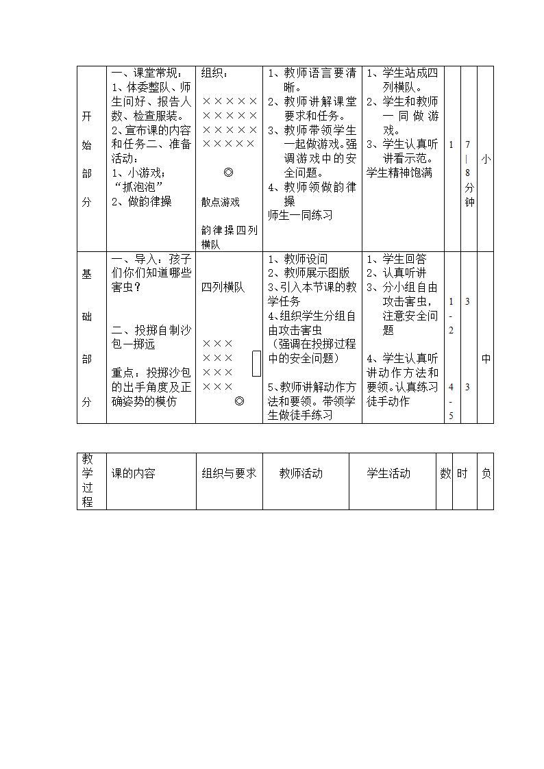 二年级体育投掷—原地侧向投掷轻物 教案 全国通用.doc第6页