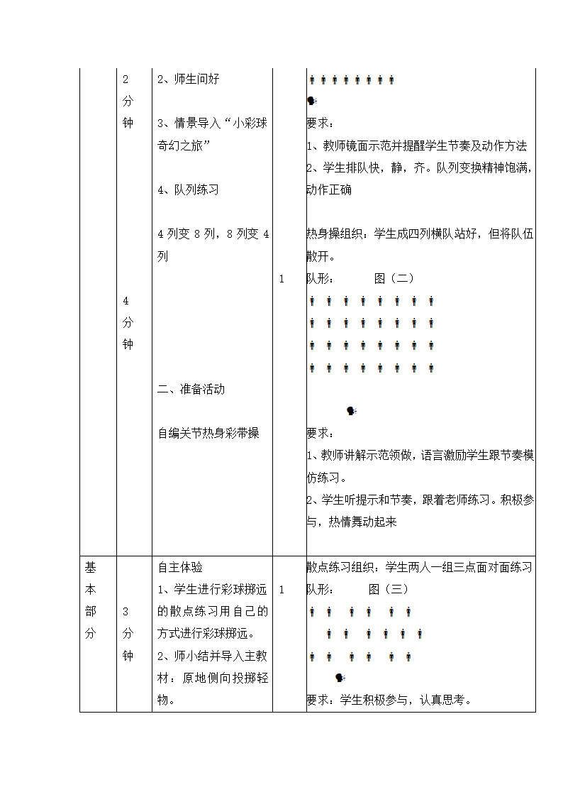 三年级体育 原地侧向投掷轻物  教案  全国通用.doc第3页