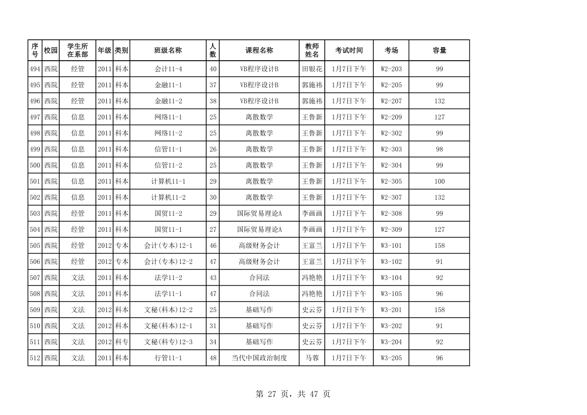 山东科技大学考试安排第27页