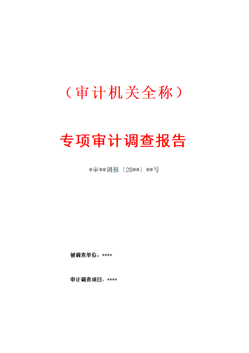 专项审计调查报告模板.docx第1页