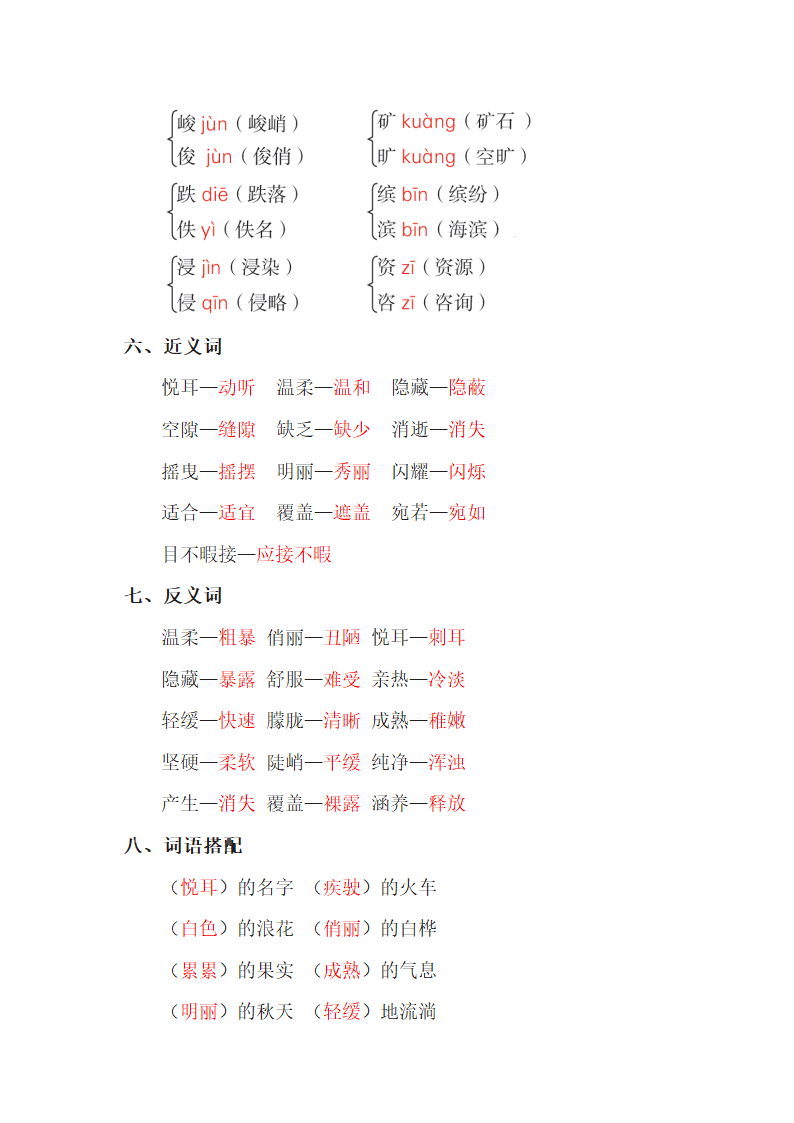 长春版小学语文五年级上学期 第一单元 知识点小结.doc第2页