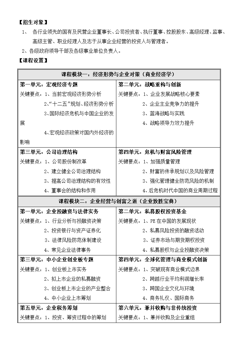 大学经营方略EMBA总裁研修班计划.docx第2页