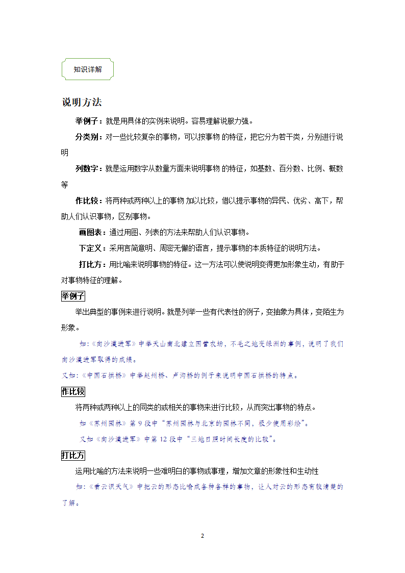 2021中考热点专题说明文之说明方法（知识点详解+练习）.doc第2页