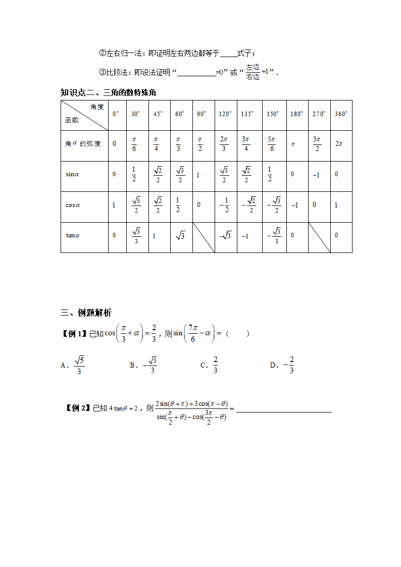 2021-2022学年高一上学期数学人教A版（2019）必修第一册5.3诱导公式知识点总结讲义.doc第2页