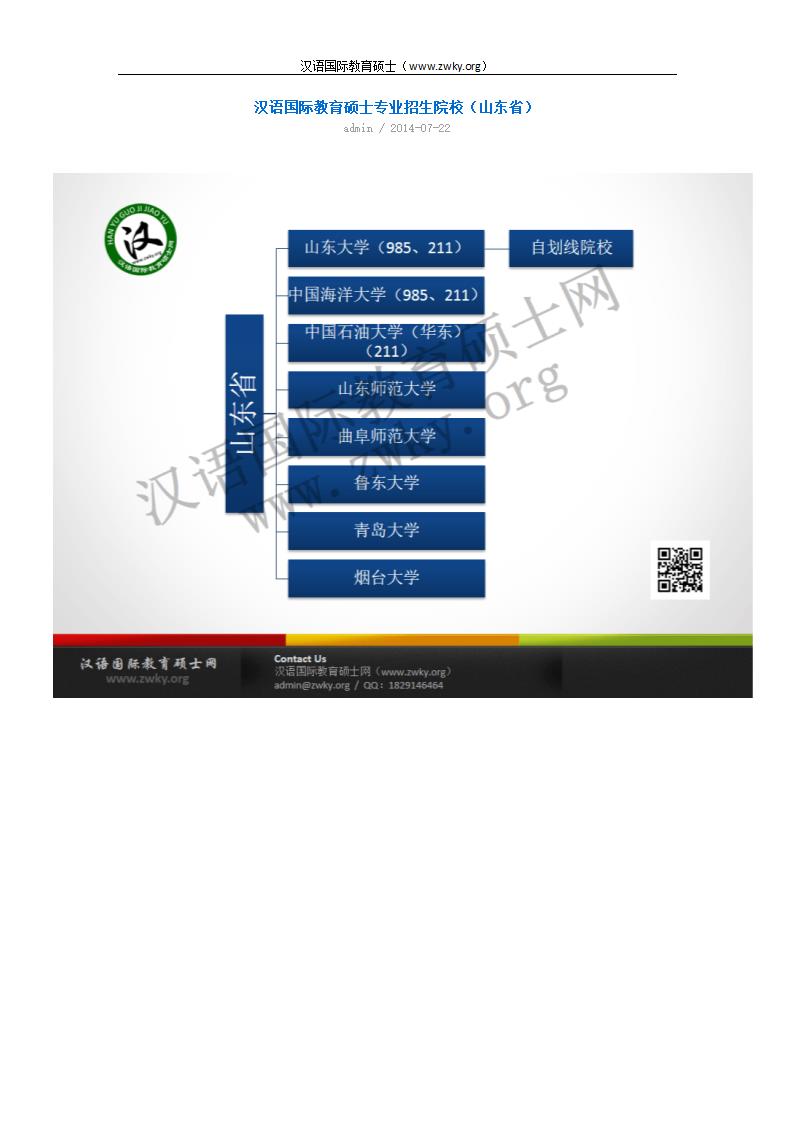 汉语国际教育硕士专业招生院校(山东省)第1页