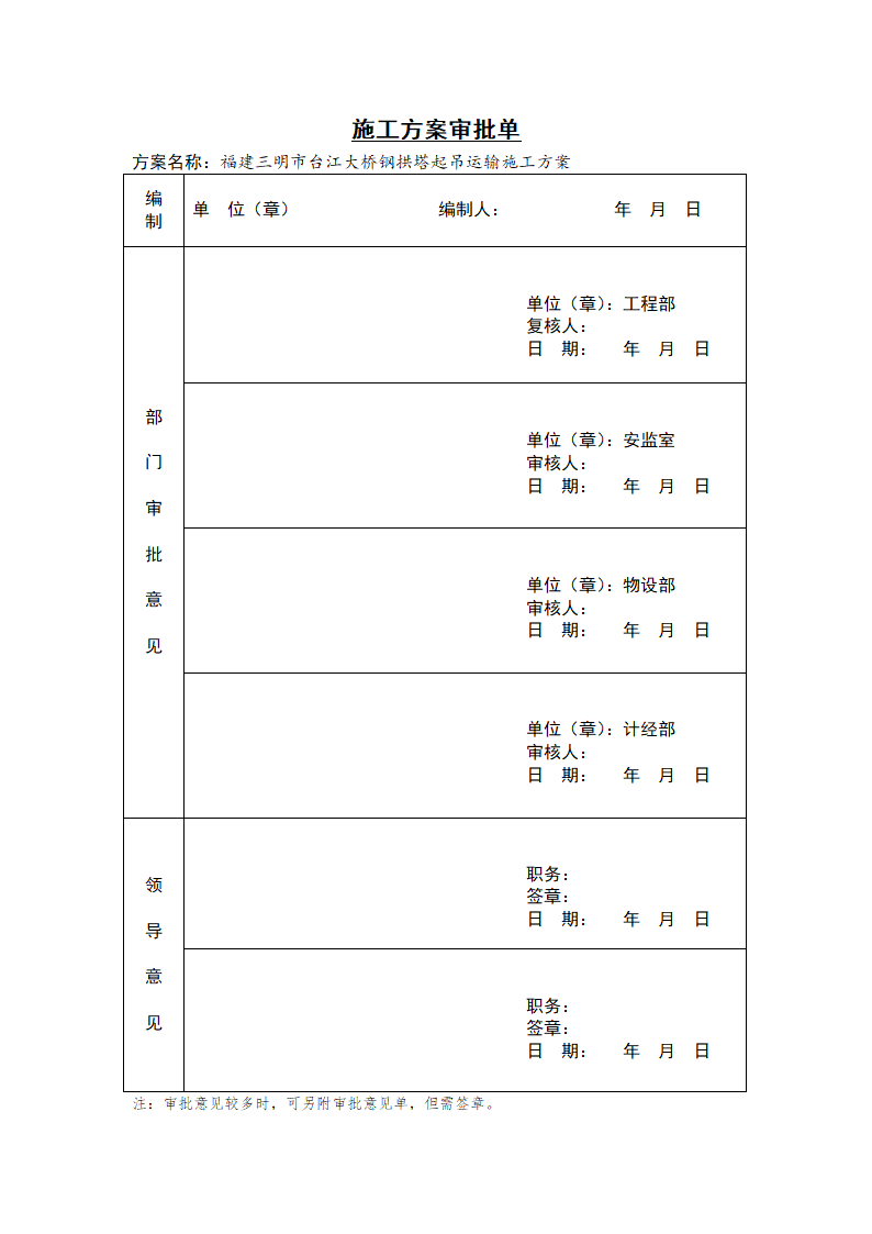 施工方案审批单模板.doc第1页