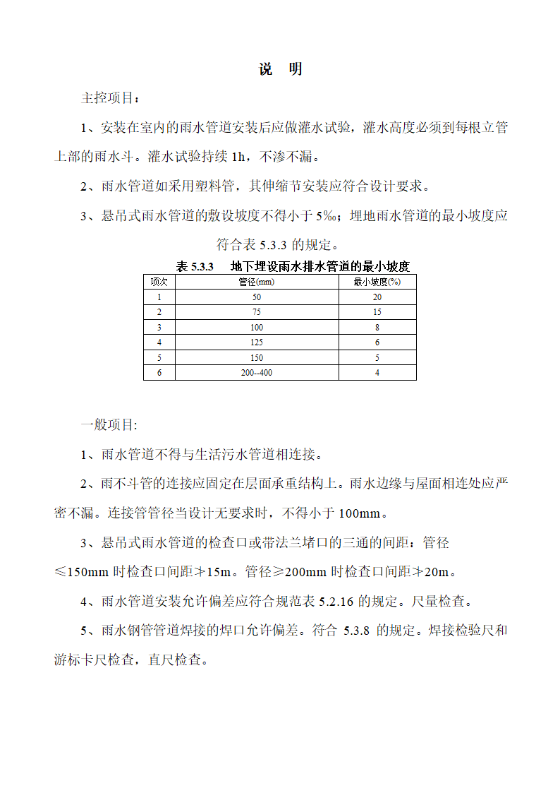 雨水管道及配件安装工程检验批质量验收记录表.doc第2页