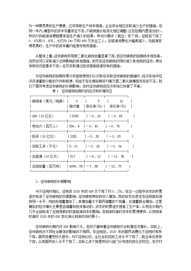 征收碳税对中国经济与温空气体排放的影响.doc第2页