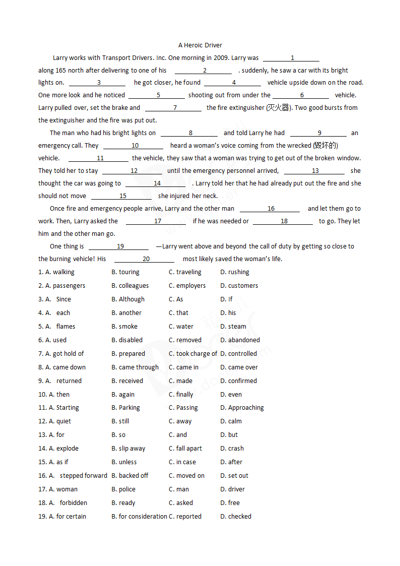 2016年高考英语真题试卷笔试部分（全国乙卷）.docx第8页