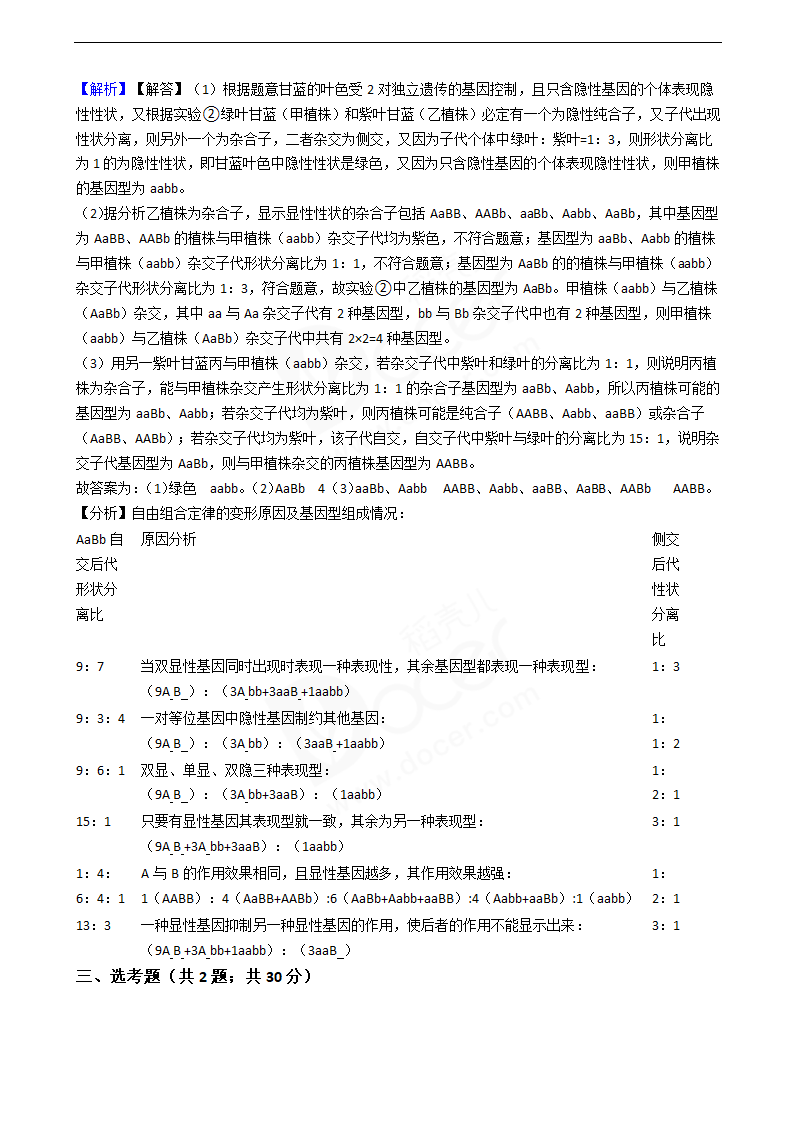 2019年高考理综生物真题试卷（全国Ⅱ卷）.docx第11页