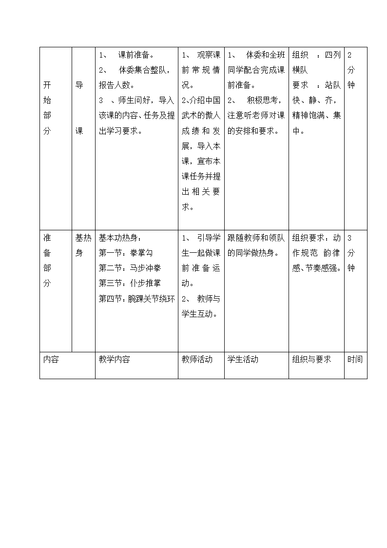 五年级体育教案-少年拳第一套 全国通用.doc第2页