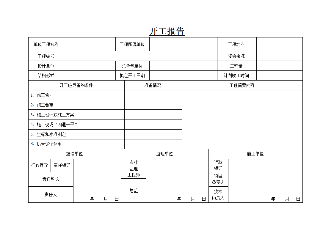 单位工程开工报告范本.doc第1页