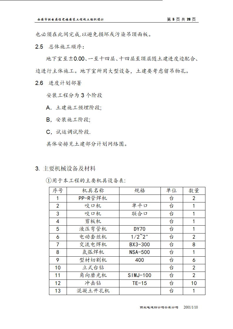 电局高层住宅楼安装工程组织设计施工方案.doc第5页