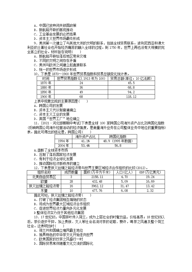 2022届新教材高考历史一轮复习：商路贸易与文化交流测试卷（word版含解析）.doc第2页