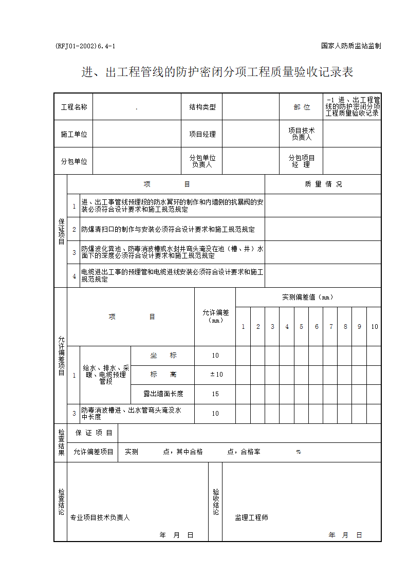 人民防空工程质量验收装饰装修表格.docx第1页